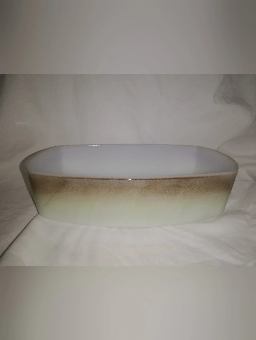Vintage Federal Glass Mesa Moss Bread Loaf Pan 9 3/4